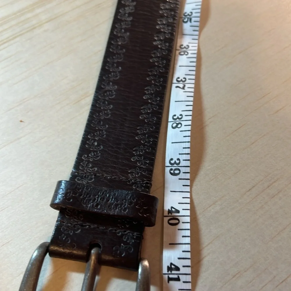 Woman’s Embossed Brown Genuine Leather Belt Sz M